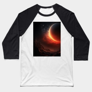 Abyss of the Red Moon Landscape Art Baseball T-Shirt